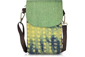 AfitLulu Funda para teléfono móvil para mujer, lona Holey, bandolera para mujer con correa de muñeca extraíble, 3 bolsillos, bandolera para mujer con correa de hombro extraíble y cremallera