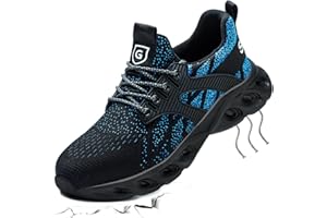 YEKOYIOO Buty Ochronne Męskie Damskie Lekkie Buty Robocze ze Stalowymi Noskami Safety Shoes Work Steel Toe Shoes Wygodne Antypoślizgowe Buty Sportowe