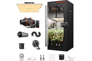 Spider Farmer SF1000 Samsung LM301H EVO Diodes Dimmable Grow Tent Kit 70x70x160cm Complete System 2.3x2.3ft With 4 Inch Inline Fan and Temperature Humidity Controller