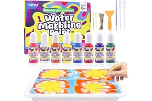 EOPUOZS Kit Pintura Marmolada al Agua para Niños, Set de Manualidades para Niños a Partir de 6 Años, Artes Creativas y Manualidades, Regalos para Niños y Niñas a Partir de 6, 8, 9, 10 y 12 Años