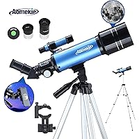 AOMEKIE Aomekie Telescopes for Adults Kids Astronomy Beginners 400mm Focal Length 70mm with Adjustable Tripod Phone Adapter Finderscope Erect-Image Diagonal and Metal Moon Filter