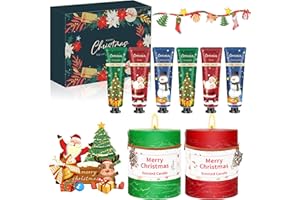 WEBPLATZ Crema mani natale,Mini Creme Mani Regalo 6x30ml,regali natale donna 8Pcs,candele profumate natalizie 2x128g 60 Ora,idee regalo donna natale 2025|Regalo Donna/Ragazza Bambina Uomo Sorella Amico Ado