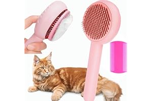 FURGROOM Cat Brush for Short Haired Cats, Cat Brushes for Long Haired Cats, Cat Grooming Brush, Kitten Brush, Slicker Brush, Self Cleaning Cat Brush, Cat Comb, Cat Hair Brush, Puppy Grooming Brush,Rabbit Brush