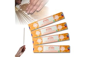 ‎AQASHA 4X Räucherstäbchen Set Original Satya Verschiedene Düfte | Räucherwerk (Myrrhe)