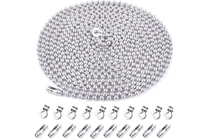 SZHUIHER 4,5 mm Durchmesser Perlenkette Verlängerung mit Stecker, 13 Fuß Perlen Rollenkette mit 20 passenden Anschlüssen