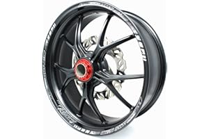 ‎FINEST FOLIA 18 Teiliges Felgenrandaufkleber Neon Line Felgendesign inkl. Felgenbettaufkleber Komplett-Set -Finest Folia passend für 17 Zoll & 16"18"19" Felgen Motorrad Auto Fahrrad MR003 (Silber Metallic, Matt)