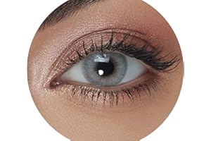 MYSA LENS MYSALENS® Lentilles De Contact De Couleur Hidrocor Graphite Gris Naturelle très haute opacité Kit De Rangement Boitier Pince applicateur Offert 12 Mois sans correction