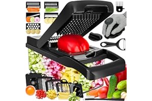Enleber Coupe Legumes Multifonctions,mandoline et hachoir à salade, coupe-légumes multi-lames et coupe-légumes, julienne, trancheuse, hachoir à aliments pour couper les légumes et les fruits