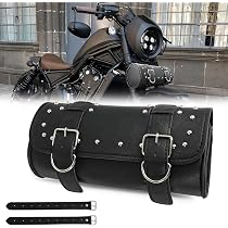 DREAMIZER Borse da sella e in pelle per moto, Universale borsa per manubrio in moto, Borsa per utensili da forcella anteriore della motocicletta, Borsa da sella motociclistica bobber chopper