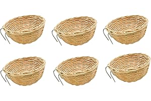 QUIKO 6 X WICKER WOVEN CANARY FINCH HANGING BREEDING NEST PAN BASKETS 10CM