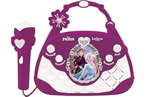 Lexibook, Frozen, Bolsa de Karaoke con micrófono, Cambiador de Voz, Canciones de demostración, Efectos de luz, micrófono Incluido, Entrada Auxiliar, púrpura, K102FZ