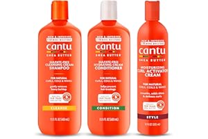 CANTU Champú y acondicionador sin sulfato de cantú 12oz con crema activadora de rizos hidratantes de manteca de karité 12oz