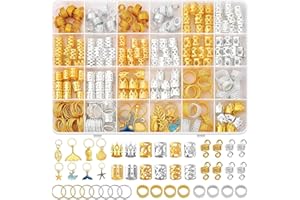 Nimczelunu 292 Stück Haarringe für Dreadlocks mit 26 Einzigartigen Designs–Hochwertiger Haar Schmuck für Kreative Frisuren, Ideal als Dreadlocks Schmuck und Haar Accessoires