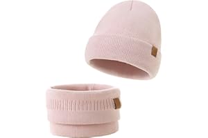 AHAHA Baby Beanie für Mädchen und Jungen Warm Baby Wintermütze Schal Ultraleichte Weich Beanie Schal Set Kinder