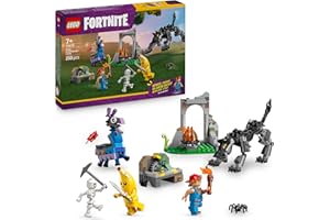 LEGO Fortnite Campo di Bananita e Starter Giocattolo - Include le Figure del Lupo e del Lama delle Scorte, 3 Minifigure e un Falò - Regalo per Gamer, Bambini, Bambine e Fan da 7 Anni - 77075