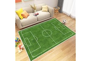 VHCLYBJU Tappetino per campo da calcio Tappeto per campo da calcio Tappeto per camera da letto per bambini Campo da calcio Tappeto per area giochi per bambini Tappetino a tema sportivo Ta