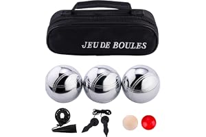 Engelhart – 010121 – Petanque Boules-kulor 3 stycken – Boules Spelklassiker 720 G, diameter 74 mm, tygväska