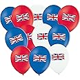 Toyland® Pack Of 30-12" Union Jack Logo Balloons - Red, Blue & White VE DAY British Decorations