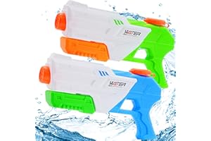 Paochocky Water Gun Play Set for Kids, 2 Pack Water Pistols with 1200ML Capacity Water Blaster Long Shooting Range, Outdoor Pool Garden Beach Water Game Family Game