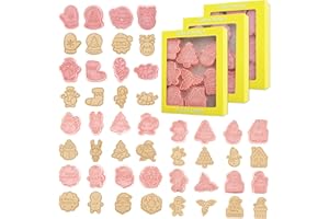 HIQE-FL Set de 24 Moldes Galletas Navidad,Cortadores de Galletas de Navidad 3D,Moldes de Galletas Navideñas,Hombre de Jengibre,Copo de Nieve, para Cookie Fondant Decoración de Pasteles