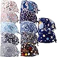 Geyoga 12 Pieces Women Working Caps with Buttons and Sweatband Adjustable Bouffant Hats Unisex Tie Back Hats Disposable Surgical Caps Beanie Headband Medical Head Face Mask for Nurse