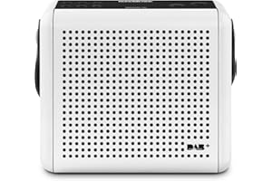 Nordmende Transita 110 - Radio numérique Portable Dab+ & FM - Boîte à Musique Portable avec écran OLED - Radio d'extérieur avec poignée & Horloge, Blanc