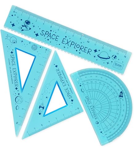 Set Geometria KORES Geo15 - 4 Pezzi, Con Righello, Goniometro E Squadre, Per Scuola, Colorati - Foto 6