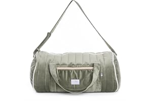 Coccoliamo Soft Velvet Krankenhaustasche mit Kulturtasche Baby-Geburtstasche für Damen, Multifunktions Babytasche - Reisetasche, Handgepäck Tasche, Mommy Bag Praktisch auf Reisen: Olivgrün