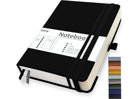 Mlife A5 Anteckningsbok, 360 Sidor, 100 G/M2 Bläckresistent Papper Med Vikbar Ficka För Kontor, Skol - Amazon Deal & Rabatt