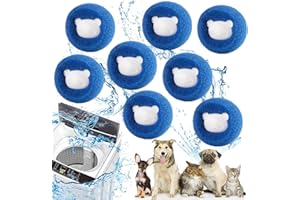 HONEXCESNG Acchiappa Peli per Lavatrice, 8 Pezzi Cattura Peli Lavatrice, Riutilizzabili Raccogli Capelli Lavatrice, Raccogli Peli Animali Lavatrice per Vestiti e Biancheria da Letto (Blu)