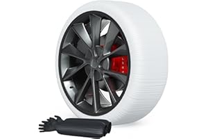 Suriwee Textil Schneeketten, Universelle Ketten für den täglichen Einsatz bei Schnee und Eis - Kit mit 2 Schneeketten + Handschuhe （Weiß L）