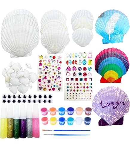13 kit per pittura a conchiglie per bambini, kit artigianali per