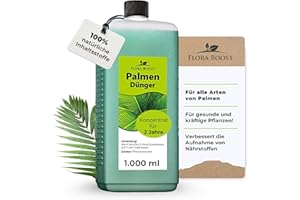 Konfitee Palmen Dünger Flora Boost 1000ml I Für bis zu 200L Gießwasser I Pflanzenstärkungsmittel für alle Palmen Arten I Flüssiger Blatt- & Wurzeldünger I 100% natürlicher Pflanzendünger