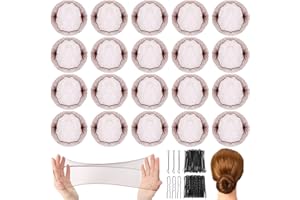 SANNIX 30pcs Filet à Chignon, 30pcs Filet à Cheveux Invisible, 15pcs Pinces à Cheveux en Forme de U, 15pcs Épingles à Cheveux, Ballet, Infirmière, Danseuse Filet à Cheveux Élastique (Marron)
