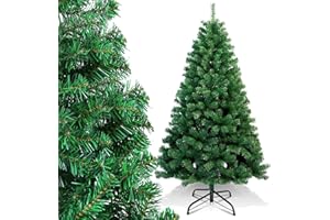 Randaco Albero di Natale artificiale, 210 cm, con 1000 rametti, in PVC ignifugo, decorazione natalizia, verde