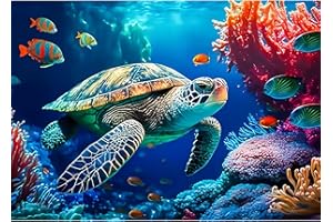 DAERLE DIY pintura diamantes Arrecife de Coral, 5D Pintura de Diamantes Tortuga marina, Diamond painting principiantes piedras adultos de punto de cruz manualidades mosaico de diamantes decor 40X30cm