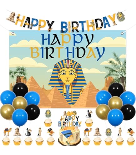 Décoration Anniversaire Thème Égypte Ancienne - Bannière 