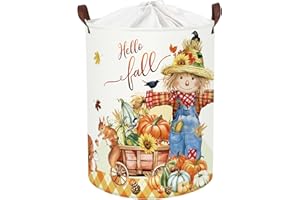 HUUMONSS Happy Thanksgiving kosz do przechowywania dla niemowląt dynia liść klonu składane ubrania kosz na pranie dla dzieci duży chłopiec dziewczęta prezent pudełko na zabawki kosz do pokoju