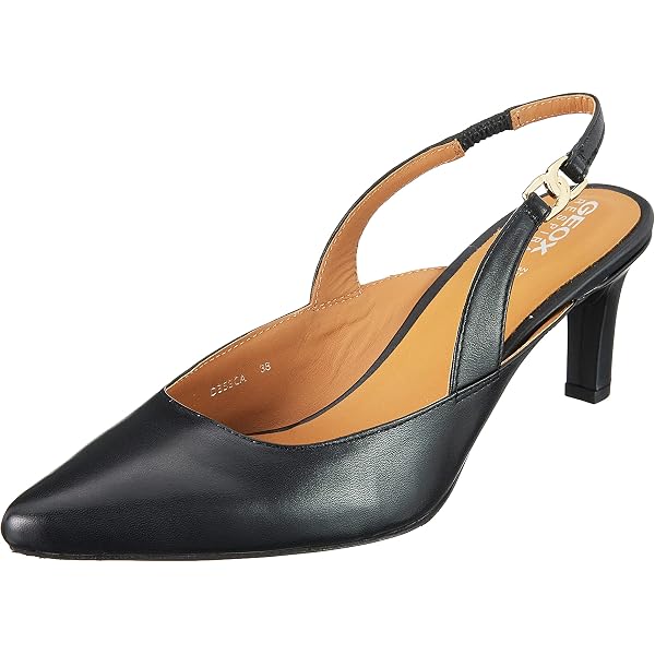 Escarpins Geox Taille 36.5 En Cuir Noir Et Gris Foncé - Peu Portés, Très Bon état