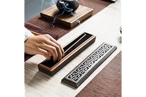 XFLYP Prostokątny Ceramiczny Palnik na Kadzidło z Wykwintną Pokrywką Porcelanowy Uchwyt na Kadzidło Stojak Łapacz Popiołu Taca z Ognioodporną Warstwą, do Medytacji, Dekoracji, Dawania Prezentów