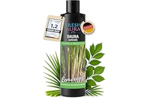 ‎FRESH AURA FRESH AURA Saunaaufguss Lemongras (250ml) – Sauna Aufgussmittel mit natürlichen ätherischen Ölen – Sehr ergiebiger und langanhaltender Saunaduft – zitronig und erfrischend | Made in Germany