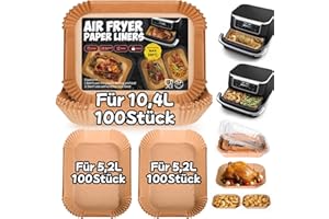 COZXRA 300 Stück Backpapier für Ninja Foodi Flexdrawer 10,4L Heißluftfritteuse Dual Zone, Zubehör für Ninja Foodi AF500EU AF500EUCP Airfryer, Airfryer Backpapier für Cosori Dual Blaze TwinFry 10/ Cecotec 9L