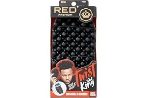 RED by Kiss Bow Wow X Twist King – Brosse coiffante de luxe de qualité supérieure, durable et lavable, pour barbiers et usage quotidien, idéale pour les cheveux bouclés, bouclés et 4C
