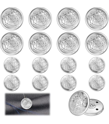 Boutons De Kilt écossais Argentés - Lot De 20 Boutons Décoratifs De 15mm Pour Costumes, Couture Et Accessoires - 4