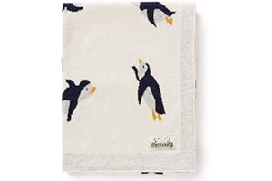 mimixiong 100% Cotton Knitted Baby Blanket 80 x 100cm for Newborn Baby (Ivory)