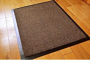 RUGS4HOME BROWN HEAVY DUTY NON SLIP RUBBER BARRIER RUG SMALL MEDIUM EXTRA LARGE DOORMAT LONG NARROW HALL RUNNER **6 SIZES** (60 X 80 CMS)