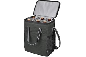 Kato Tirrinia Kühltasche Klein- Flaschenträger für Wein & Bier, gepolsterte weinkühltasche mit isoliert,Griff & Schultergurt, Flaschenkorb für Reise, Picknick, ideal geschenk für frauen/männer