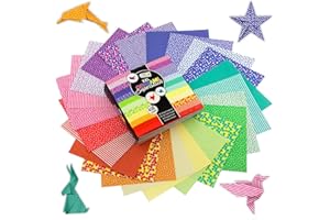 CRAFT SENSATIONS BY GRAFIX Craft Sensations Buntes Origami Papier Bastelset 15 X 15 cm - 408 Origami Blätter - Einzigartige Designs - Inklusive Umfangreicher Origami Anleitung Mit Zahlreichen Origami-Formen | Faltpapier set