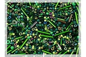 ‎BOHEMIA CRYSTAL VALLEY 20 Gramm Rocailles & Röhrchen Perlen 2-10mm Preciosa Ornela Tschechische Glasperlen, Mix Grün