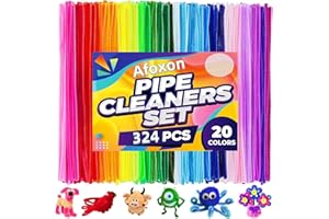 AFOXON 324 Pipe Cleaners, Pipe Cleaners for crafts, Craft Supplies Multicolor Chenille Stems for Art&Craft Christmas DIY projects(12inch*6mm,27colors)